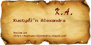 Kustyán Alexandra névjegykártya
